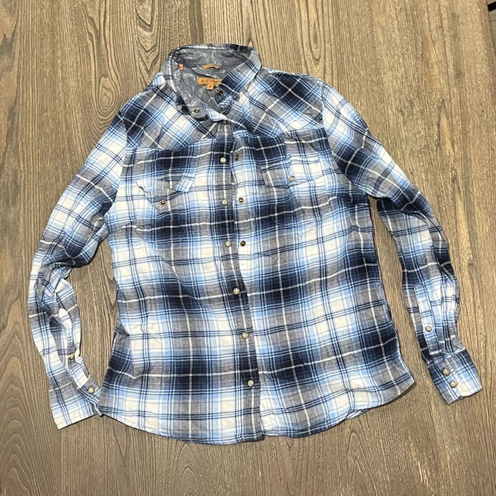 Jachs Girlfriend Bea Button-Down Shirt Flannel Plaid Long Sleeve Multi Medium